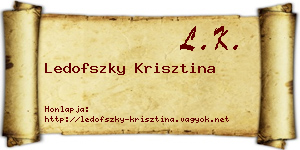 Ledofszky Krisztina névjegykártya